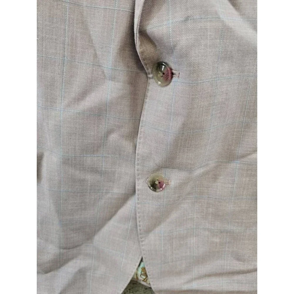 Tayion Regular-Fit Suit Jacket Men's 46R Pink Notch Lapel Front Button Closure